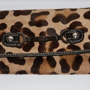 Authentic Tod's Genuine Fur Cheetah Print Wallet